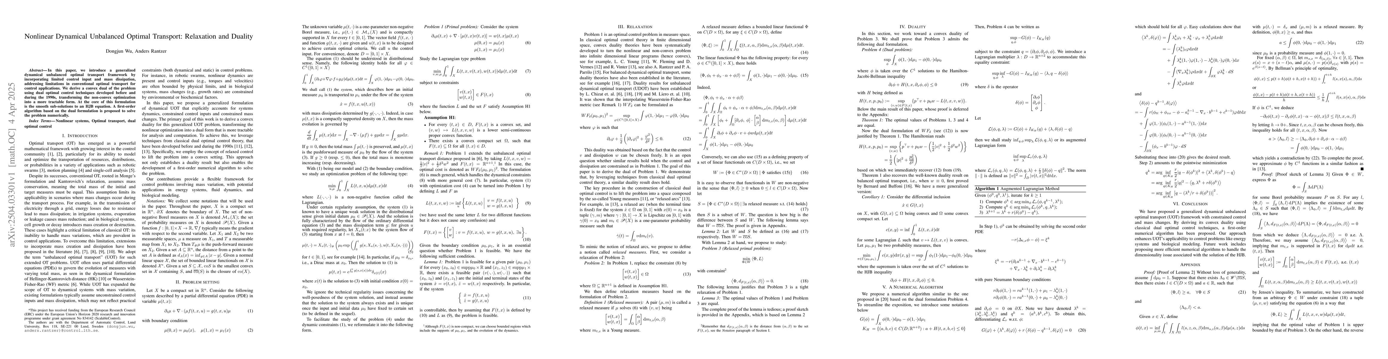 Thumbnail for Nonlinear Dynamical Unbalanced Optimal Transport: Relaxation and Duality