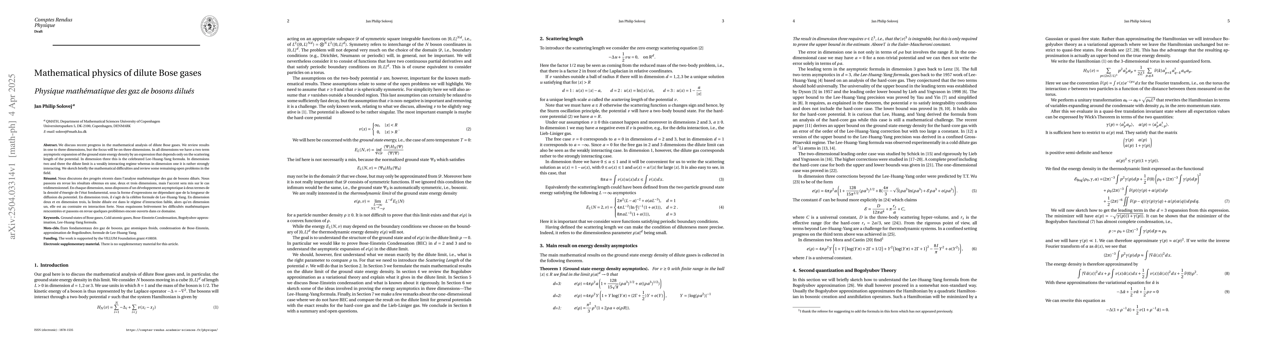Thumbnail for Mathematical physics of dilute Bose gases