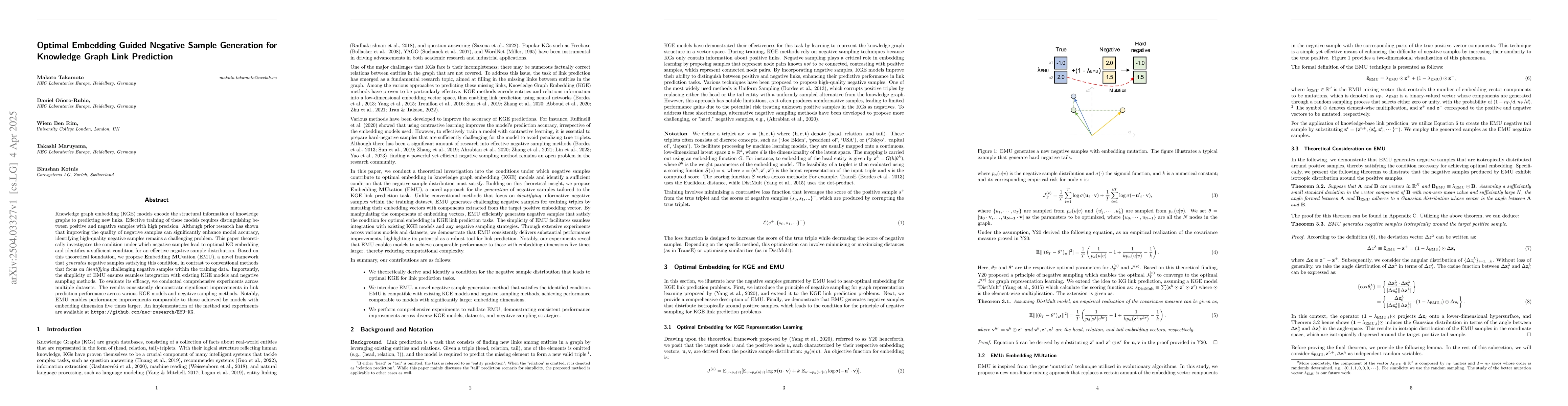 Thumbnail for Optimal Embedding Guided Negative Sample Generation for Knowledge Graph
  Link Prediction