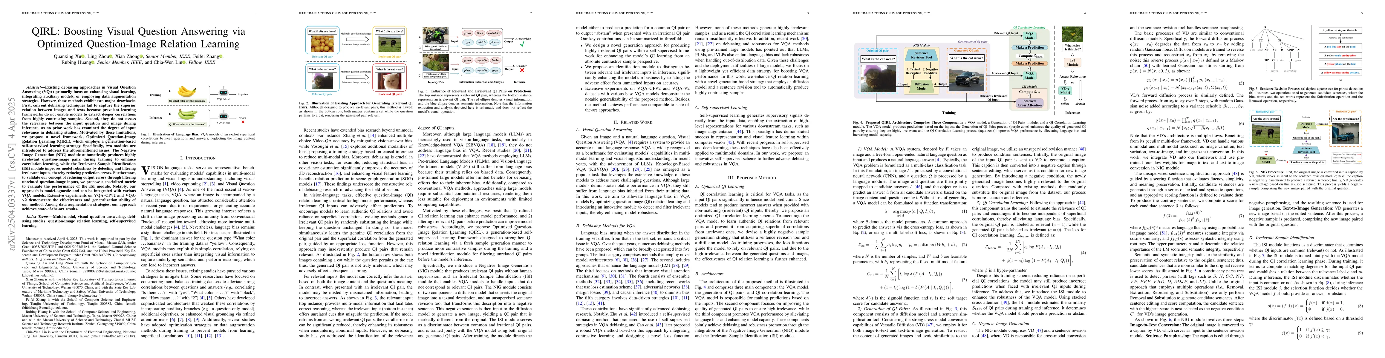 Thumbnail for QIRL: Boosting Visual Question Answering via Optimized Question-Image
  Relation Learning
