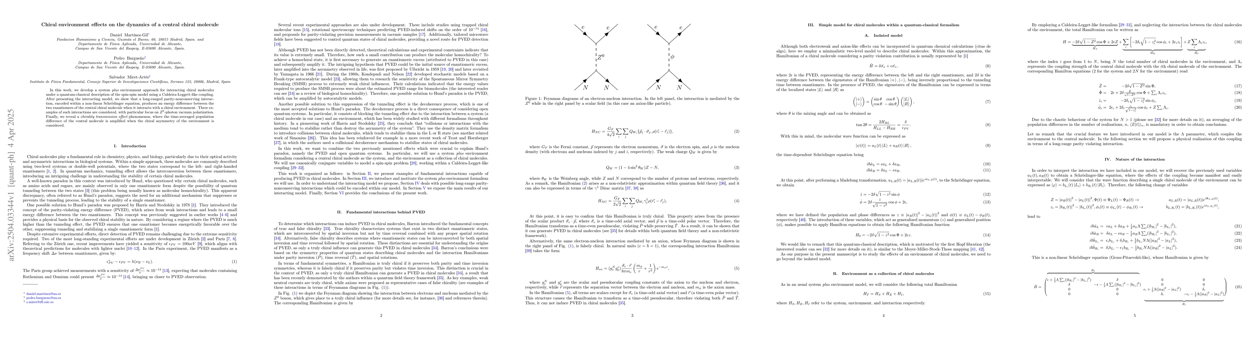 Thumbnail for Chiral environment effects on the dynamics of a central chiral molecule
