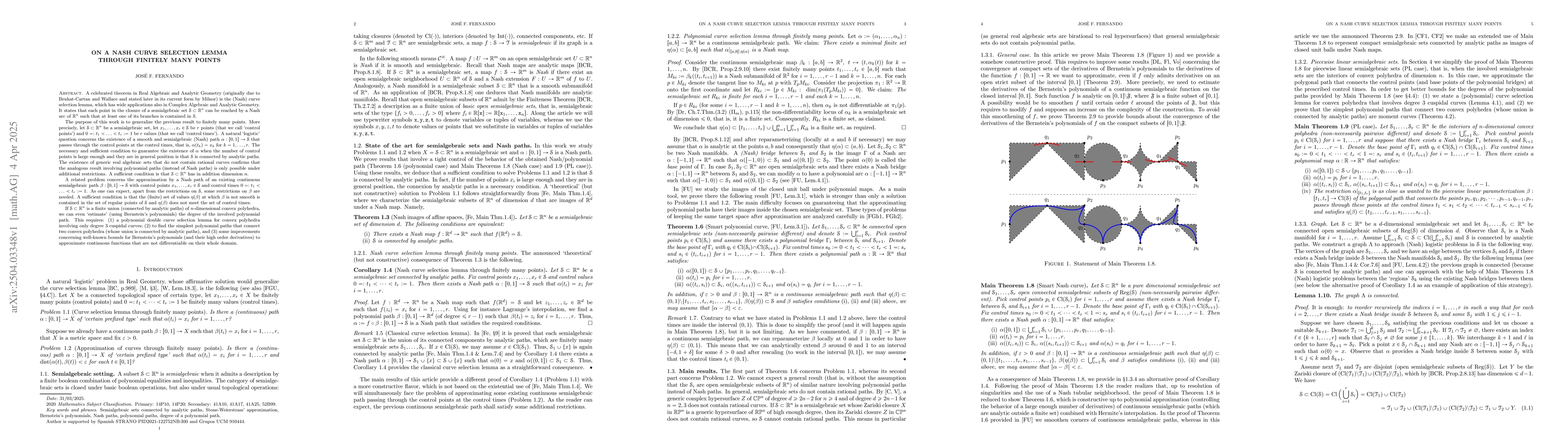 Thumbnail for On a Nash curve selection lemma through finitely many points