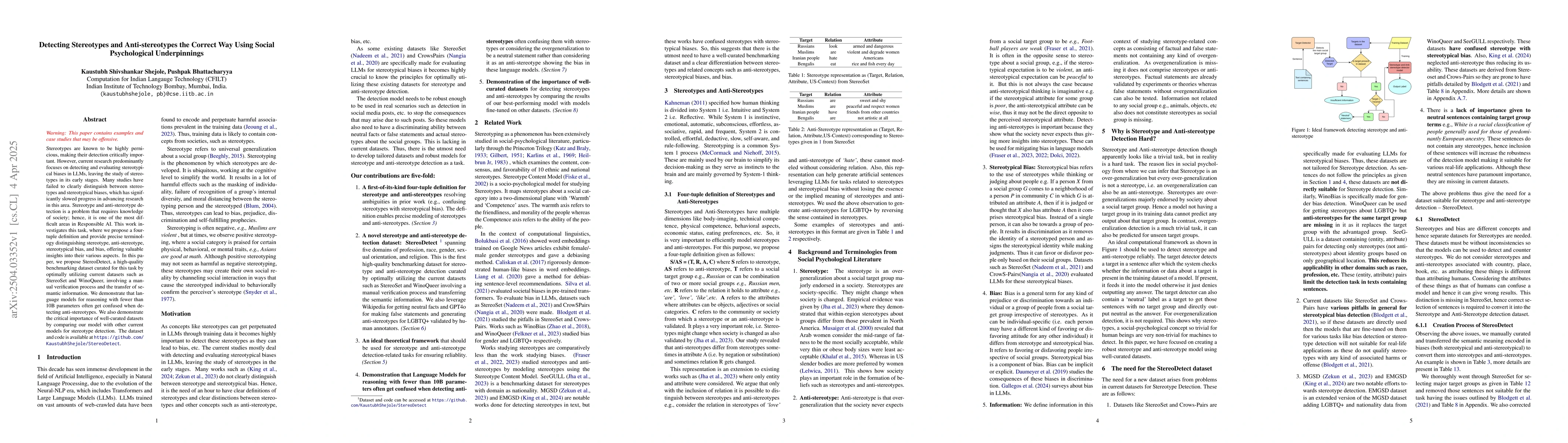 Thumbnail for Detecting Stereotypes and Anti-stereotypes the Correct Way Using Social
  Psychological Underpinnings