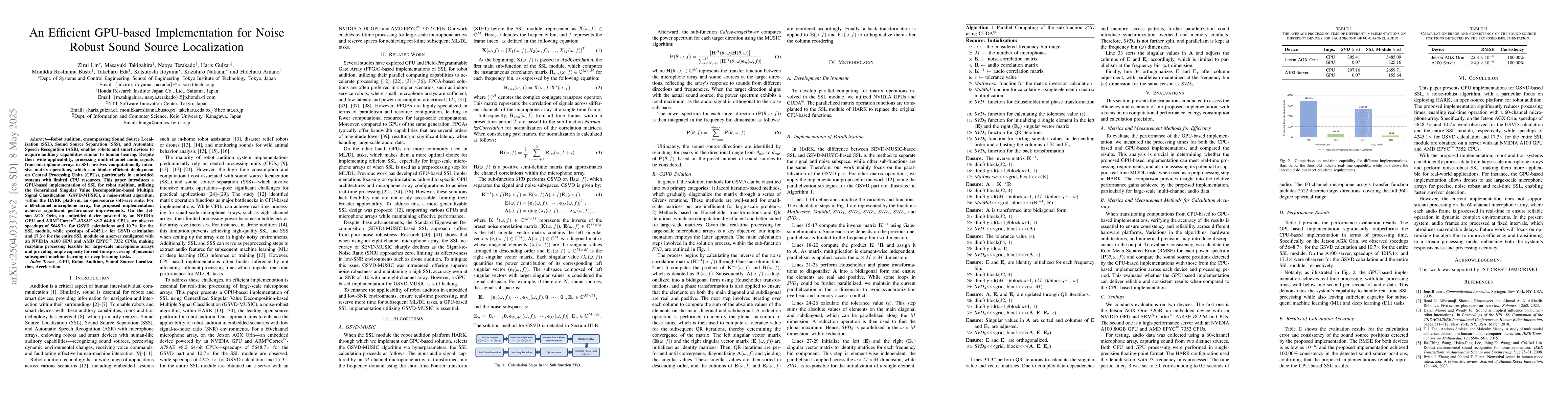 Thumbnail for An Efficient GPU-based Implementation for Noise Robust Sound Source
  Localization
