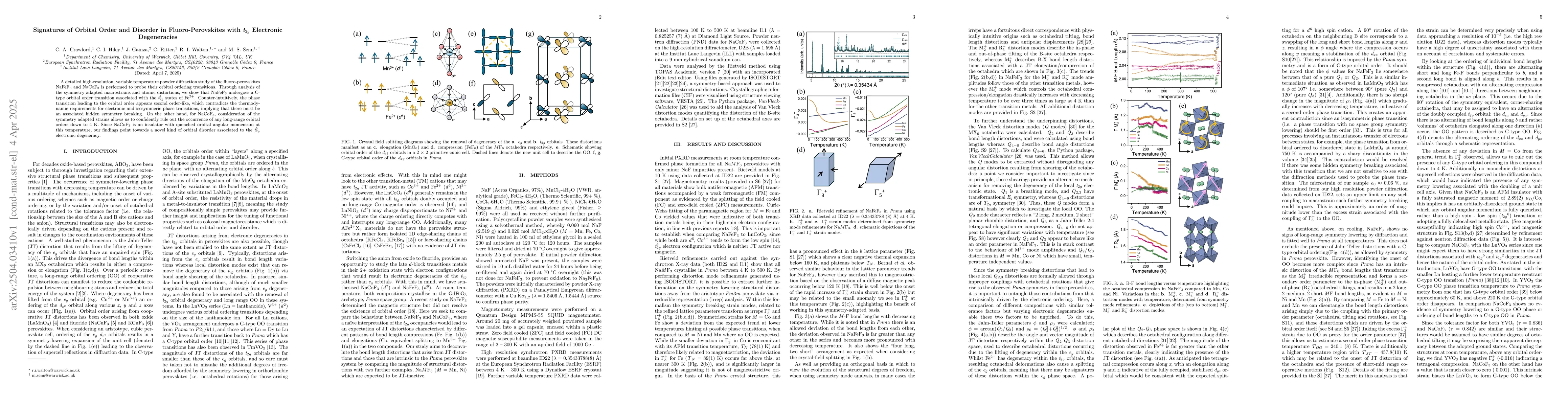 Thumbnail for Signatures of Orbital Order and Disorder in Fluoro-Perovskites with
  $t_{2g}$ Electronic Degeneracies