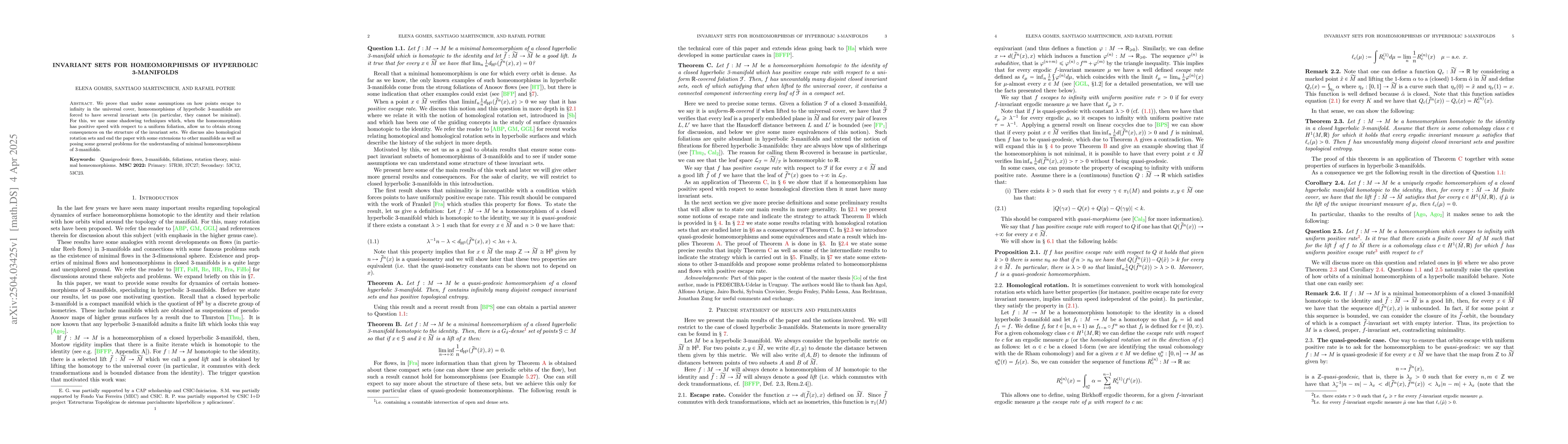 Thumbnail for Invariant sets for homeomorphisms of hyperbolic 3-manifolds