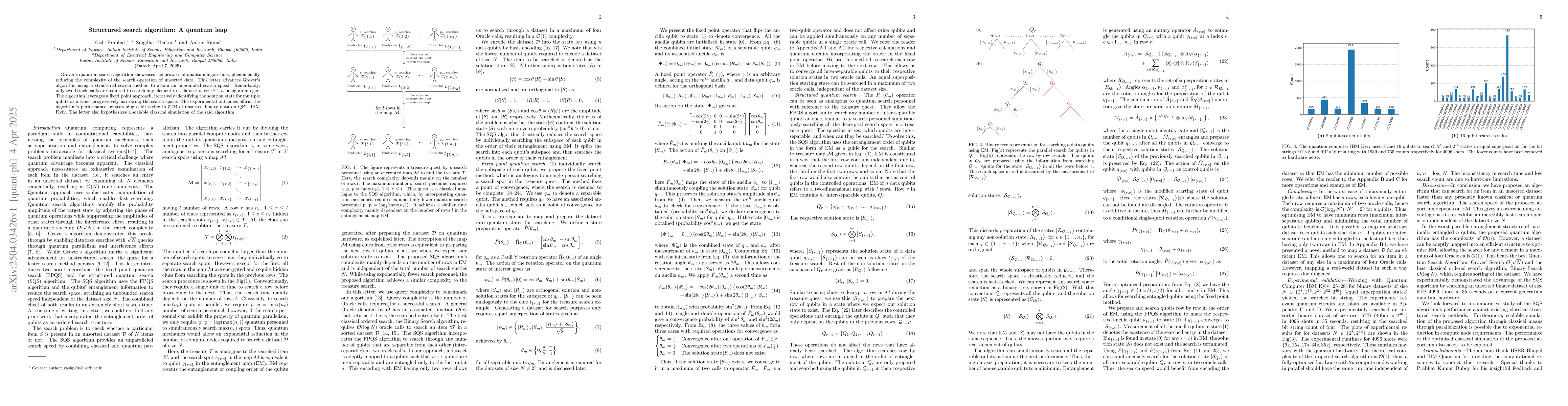 Thumbnail for Structured search algorithm: A quantum leap