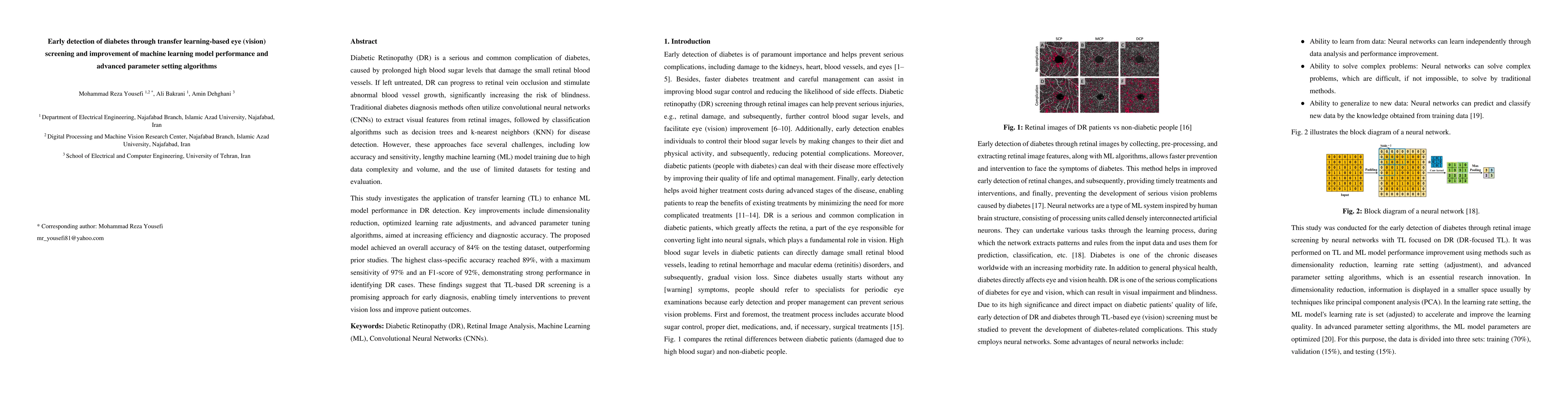 Thumbnail for Early detection of diabetes through transfer learning-based eye (vision)
  screening and improvement of machine learning model performance and advanced
  parameter setting algorithms