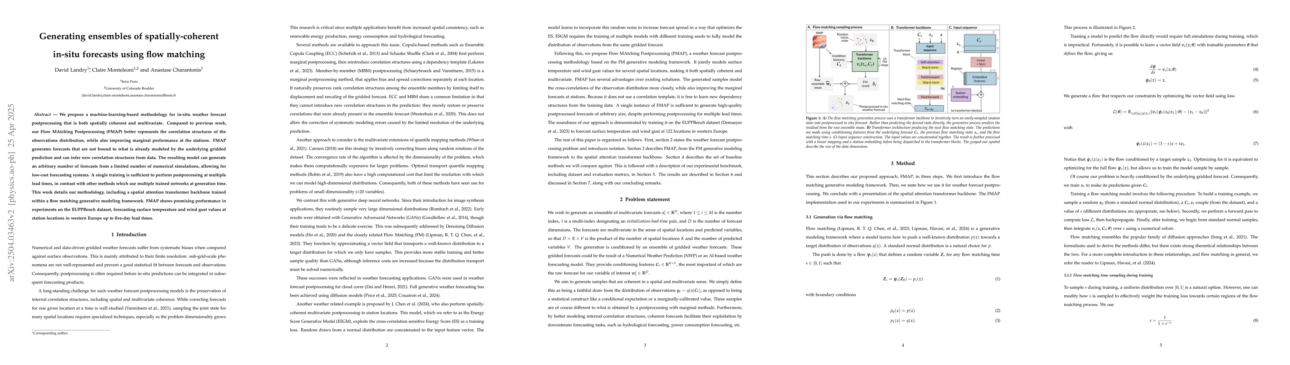 Thumbnail for Generating ensembles of spatially-coherent in-situ forecasts using flow
  matching