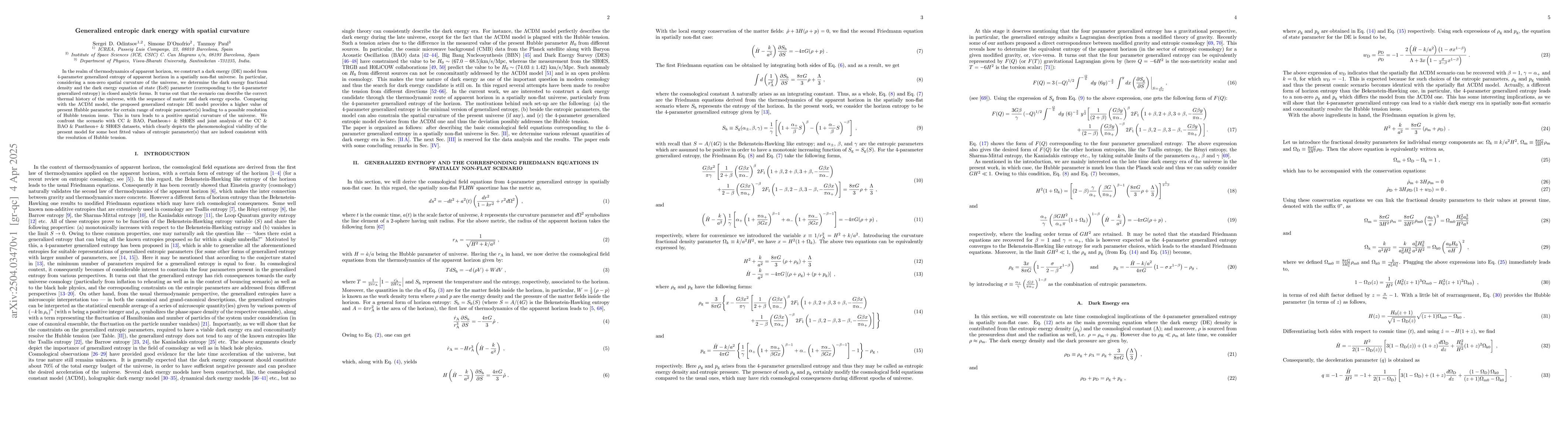 Thumbnail for Generalized entropic dark energy with spatial curvature