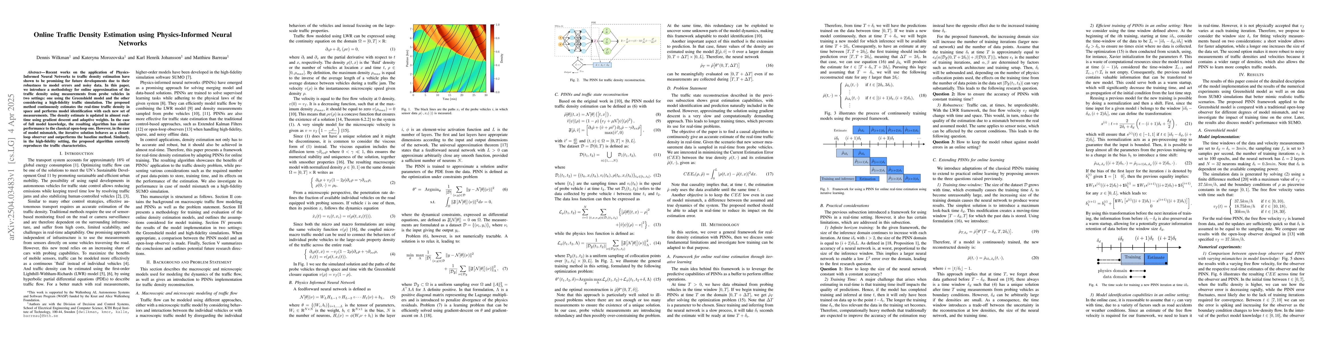Thumbnail for Online Traffic Density Estimation using Physics-Informed Neural Networks