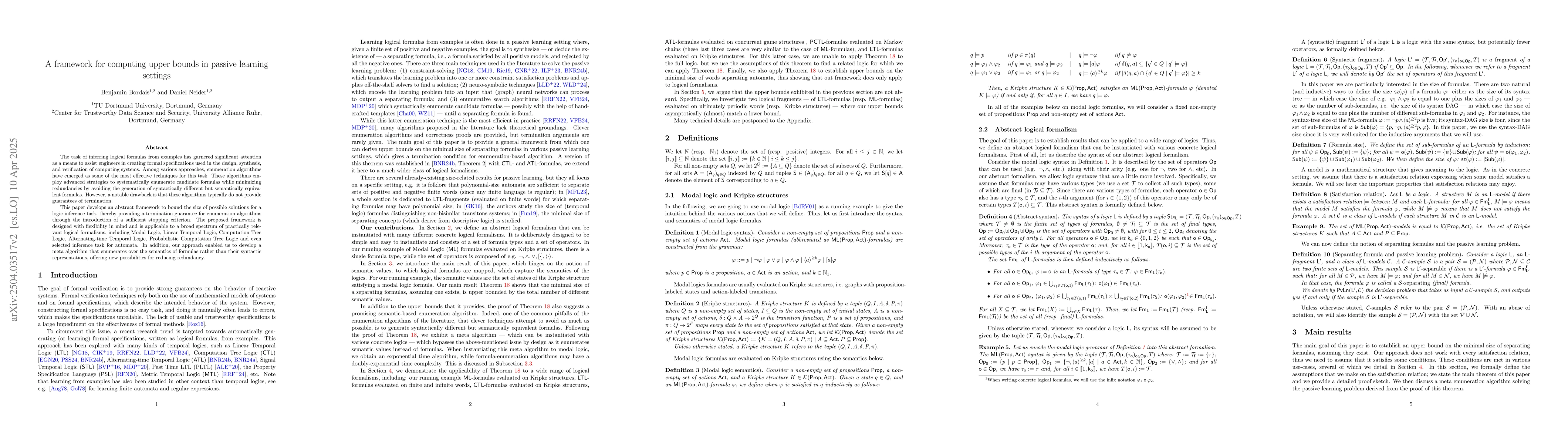 Thumbnail for A framework for computing upper bounds in passive learning settings
