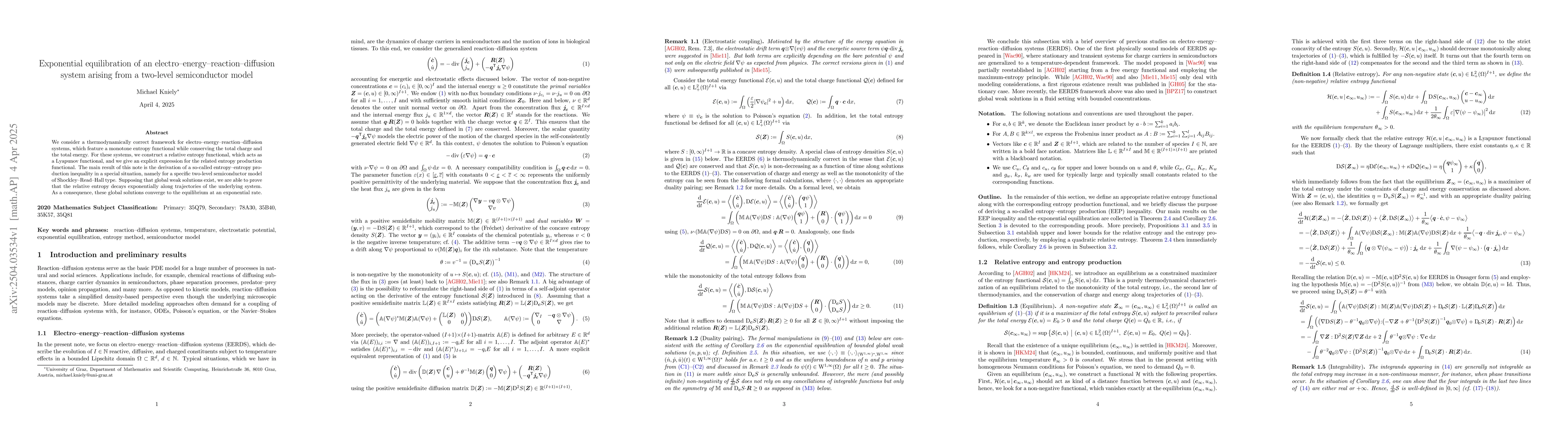 Thumbnail for Exponential equilibration of an electro-energy-reaction-diffusion system
  arising from a two-level semiconductor model