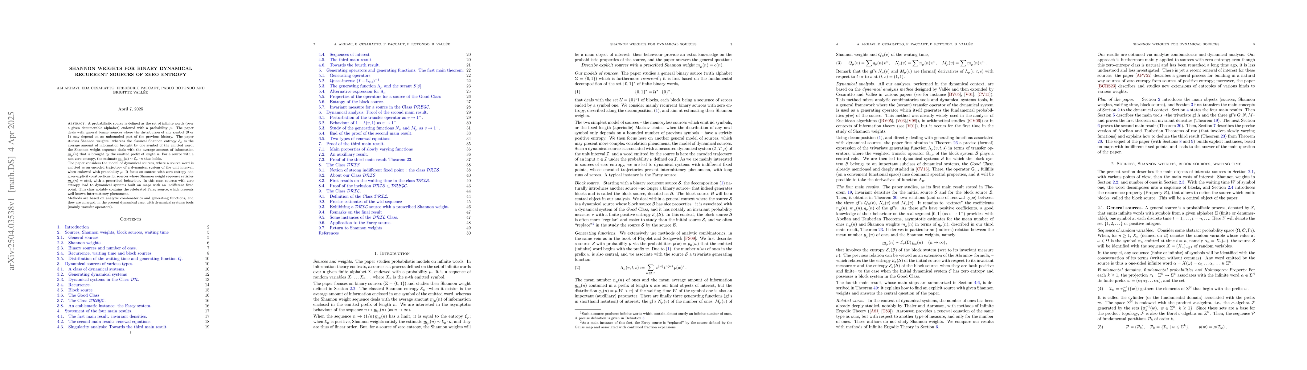 Thumbnail for Shannon Weights for binary dynamical recurrent sources of zero entropy