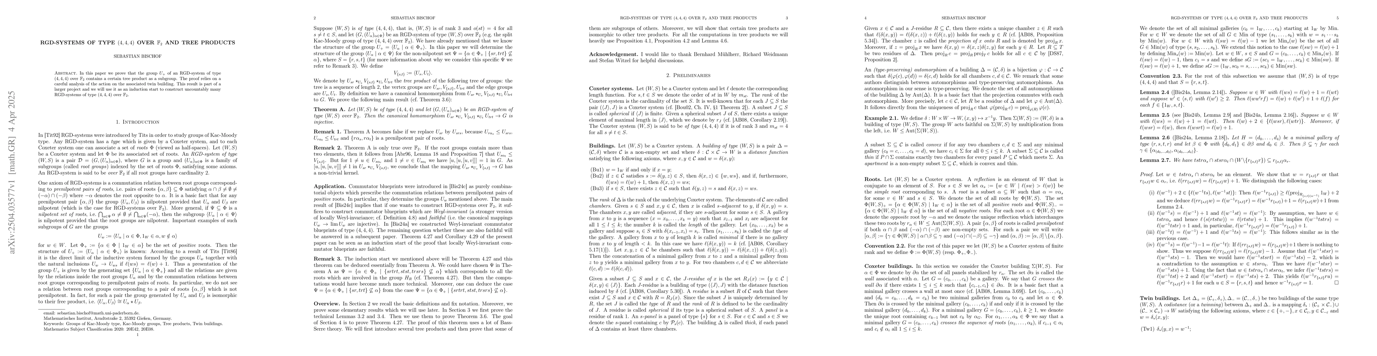 Thumbnail for RGD-systems of type $(4, 4, 4)$ over $\mathbb{F}_2$ and tree products