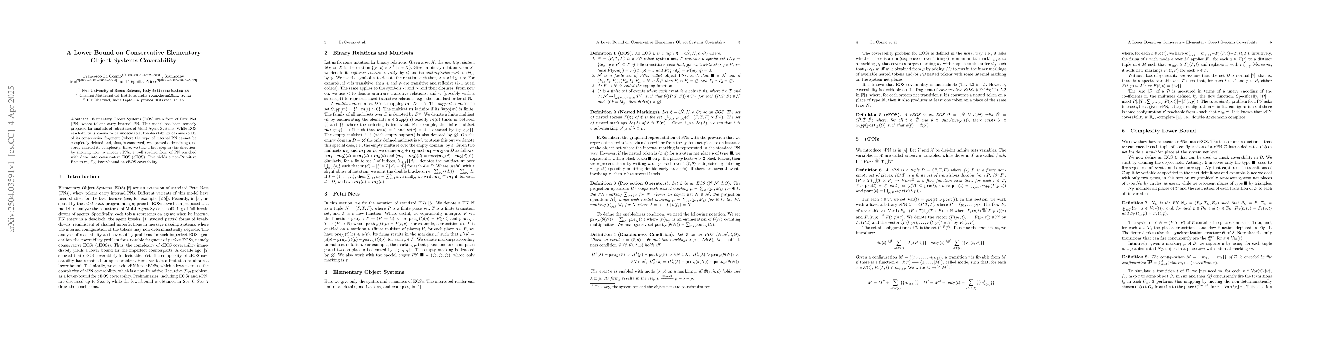 Thumbnail for A Lower Bound on Conservative Elementary Object Systems Coverability