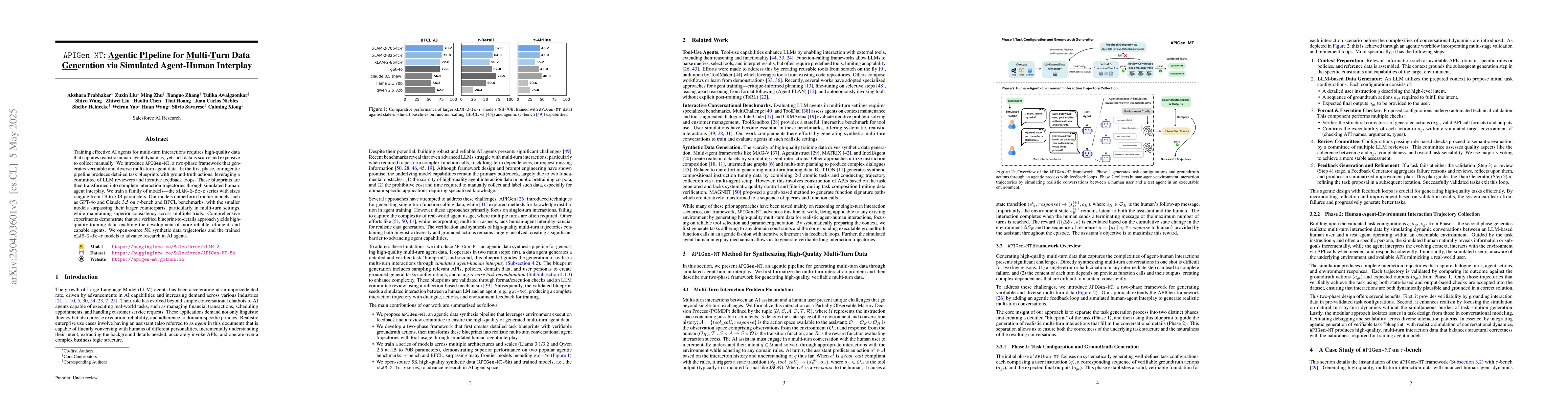 Thumbnail for APIGen-MT: Agentic Pipeline for Multi-Turn Data Generation via Simulated
  Agent-Human Interplay