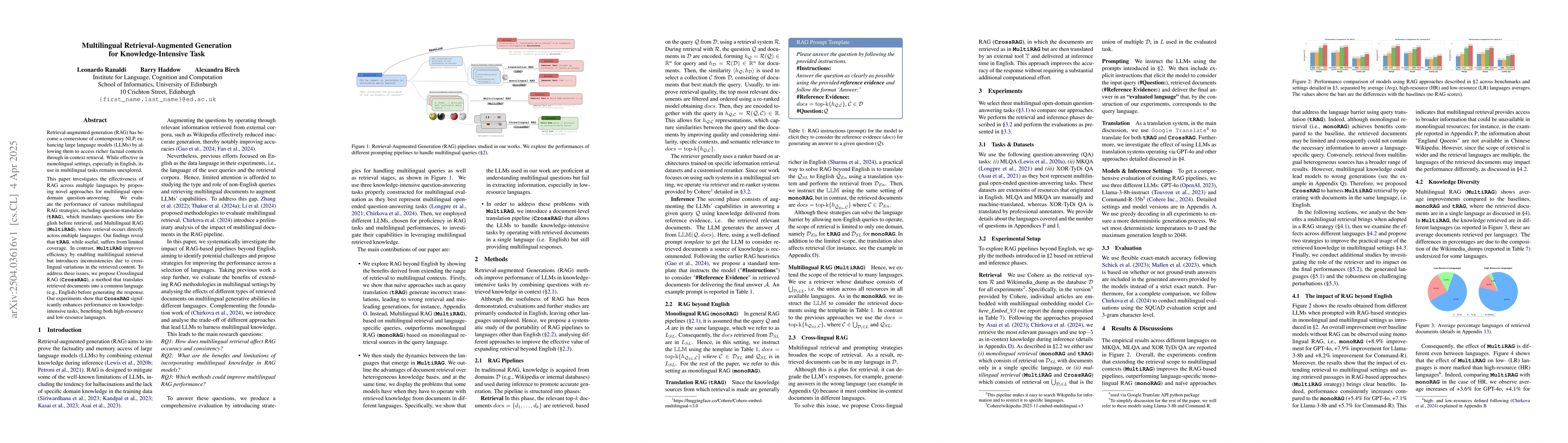 Thumbnail for Multilingual Retrieval-Augmented Generation for Knowledge-Intensive Task