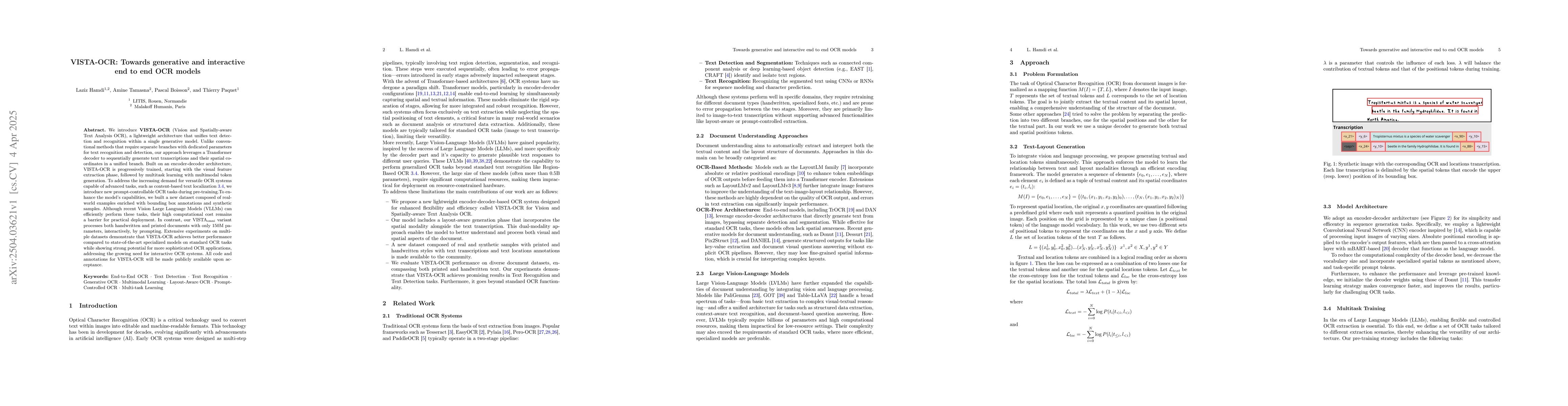 Thumbnail for VISTA-OCR: Towards generative and interactive end to end OCR models