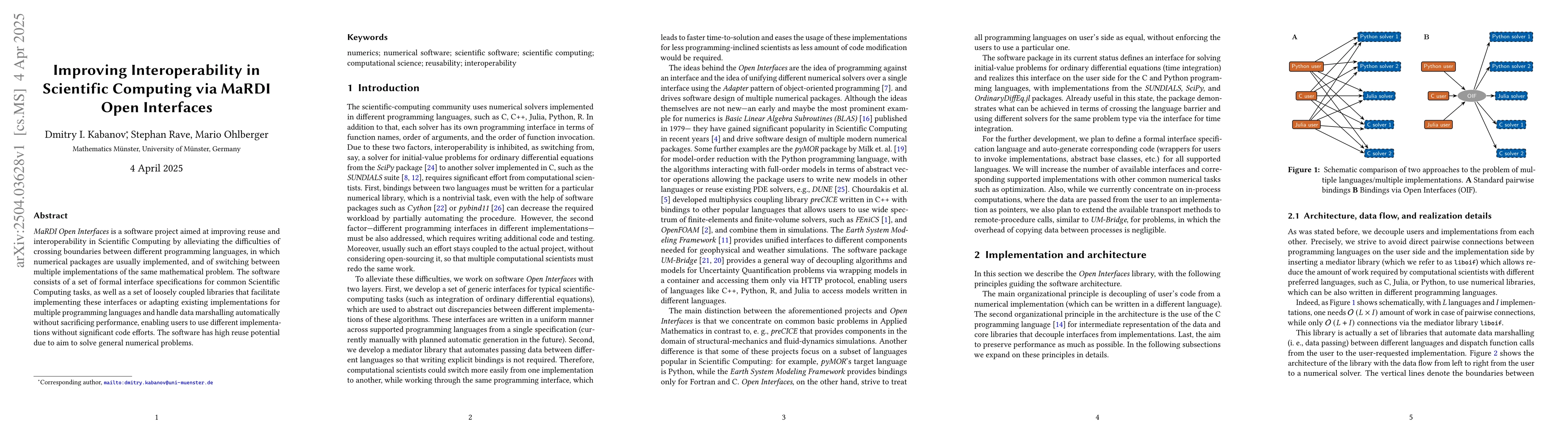 Thumbnail for Improving Interoperability in Scientific Computing via MaRDI Open
  Interfaces