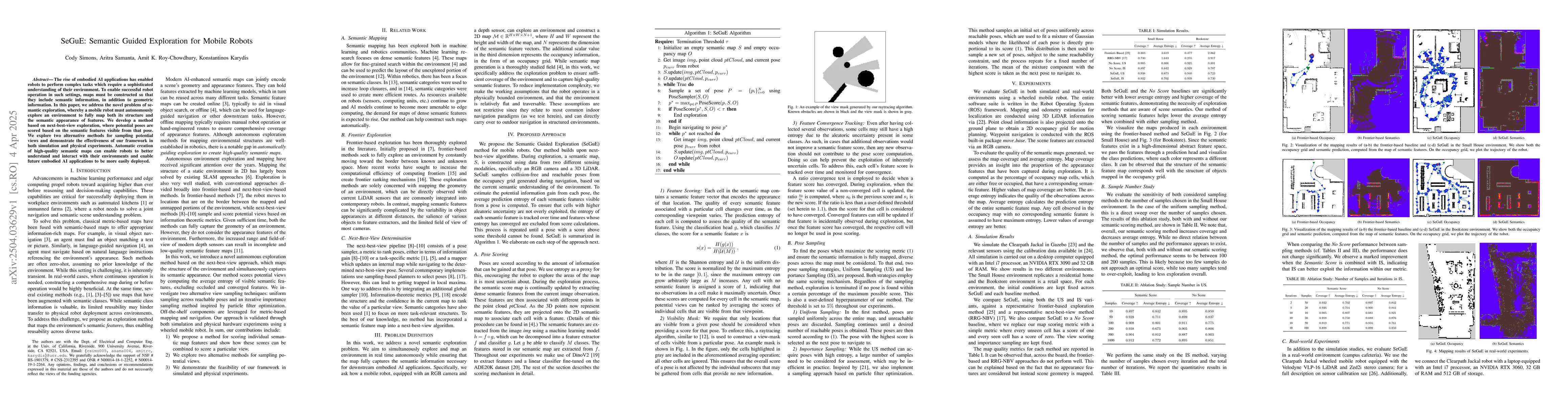 Thumbnail for SeGuE: Semantic Guided Exploration for Mobile Robots