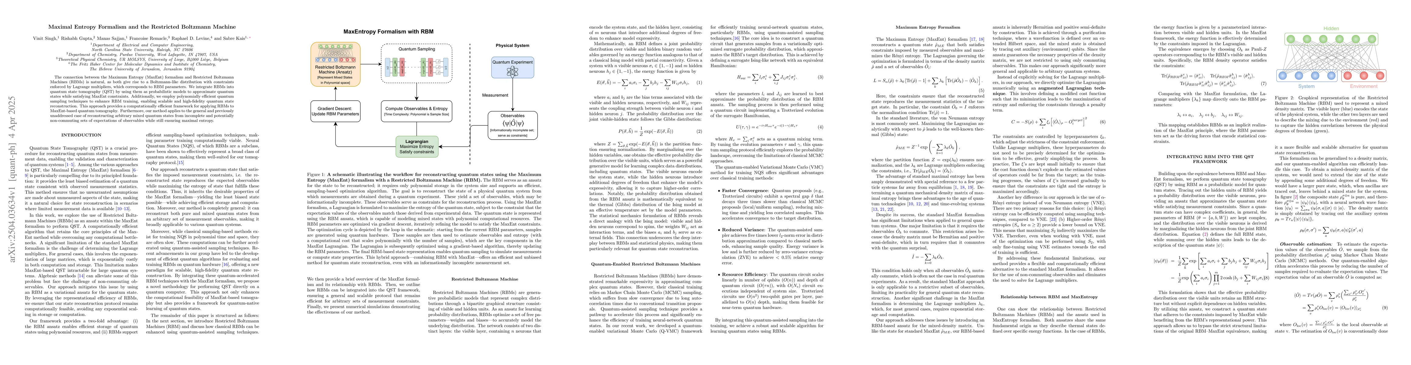 Thumbnail for Maximal Entropy Formalism and the Restricted Boltzmann Machine
