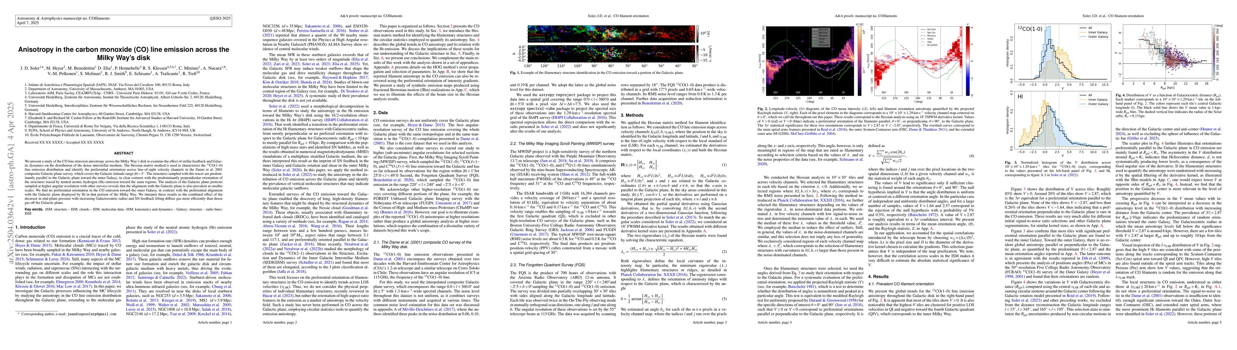 Thumbnail for Anisotropy in the carbon monoxide (CO) line emission across the Milky
  Way's disk