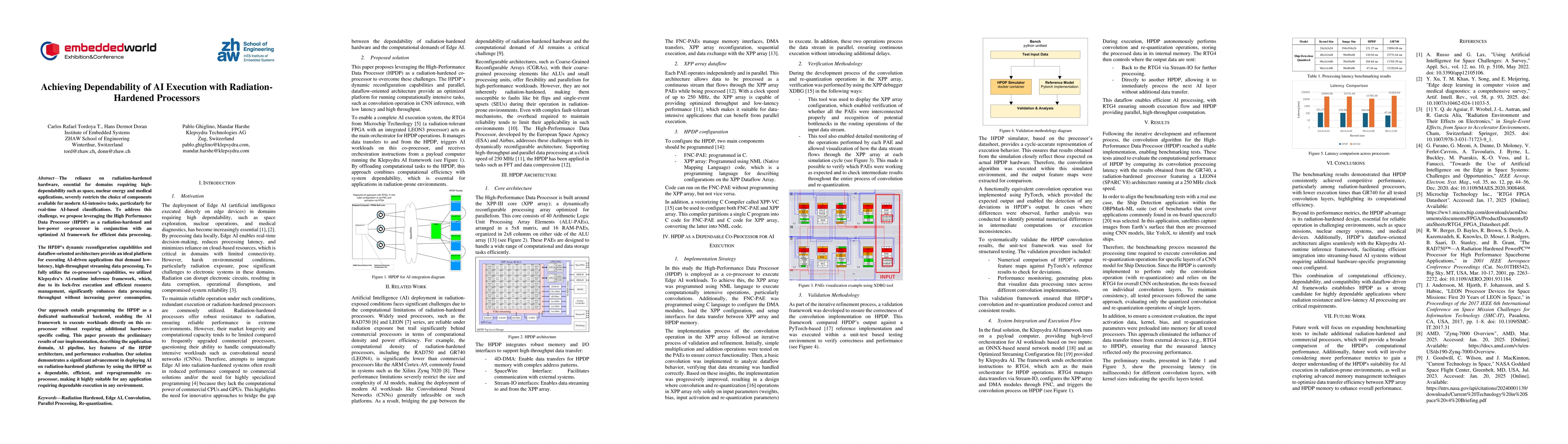 Thumbnail for Achieving Dependability of AI Execution with Radiation Hardened
  Processors