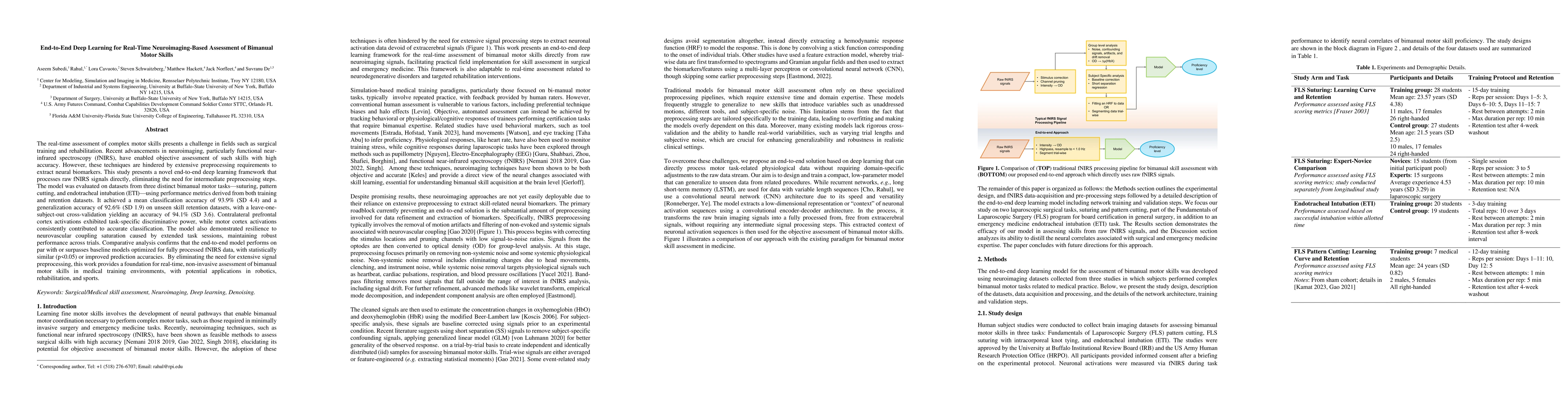 Thumbnail for End-to-End Deep Learning for Real-Time Neuroimaging-Based Assessment of
  Bimanual Motor Skills