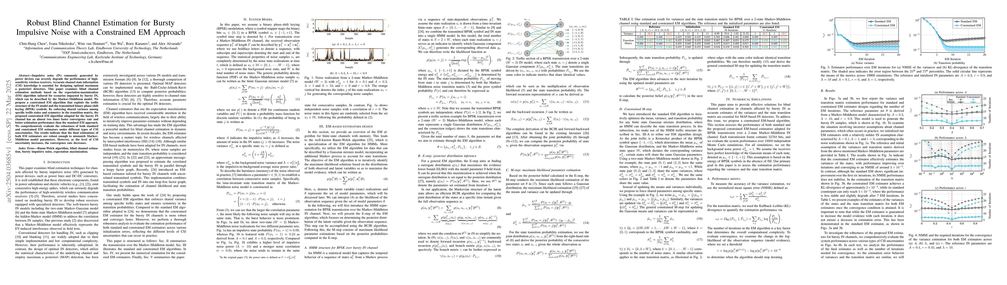 Thumbnail for Robust Blind Channel Estimation for Bursty Impulsive Noise with a
  Constrained EM Approach