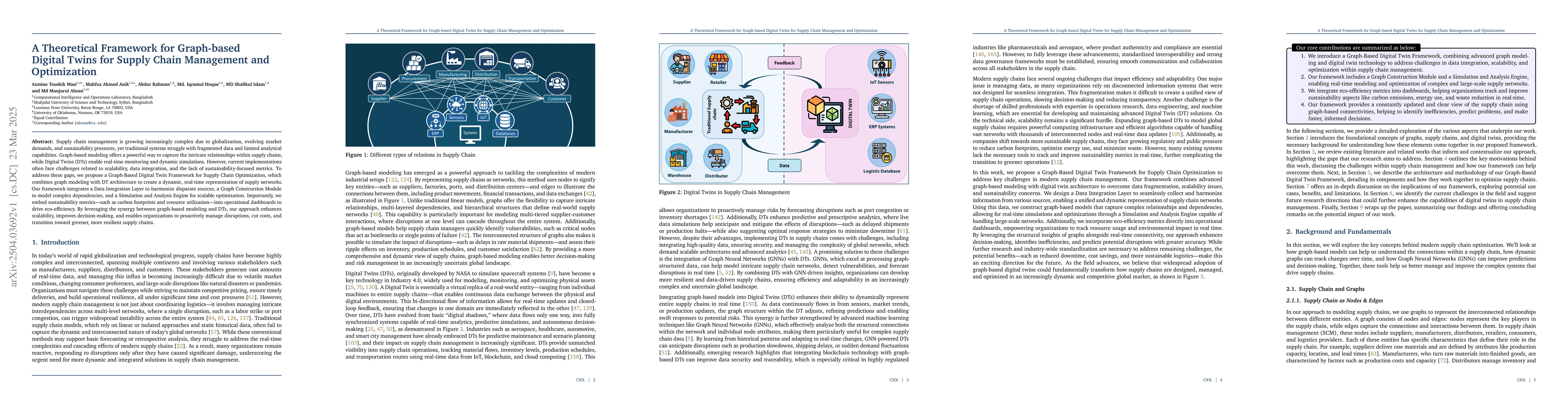 Thumbnail for A Theoretical Framework for Graph-based Digital Twins for Supply Chain
  Management and Optimization