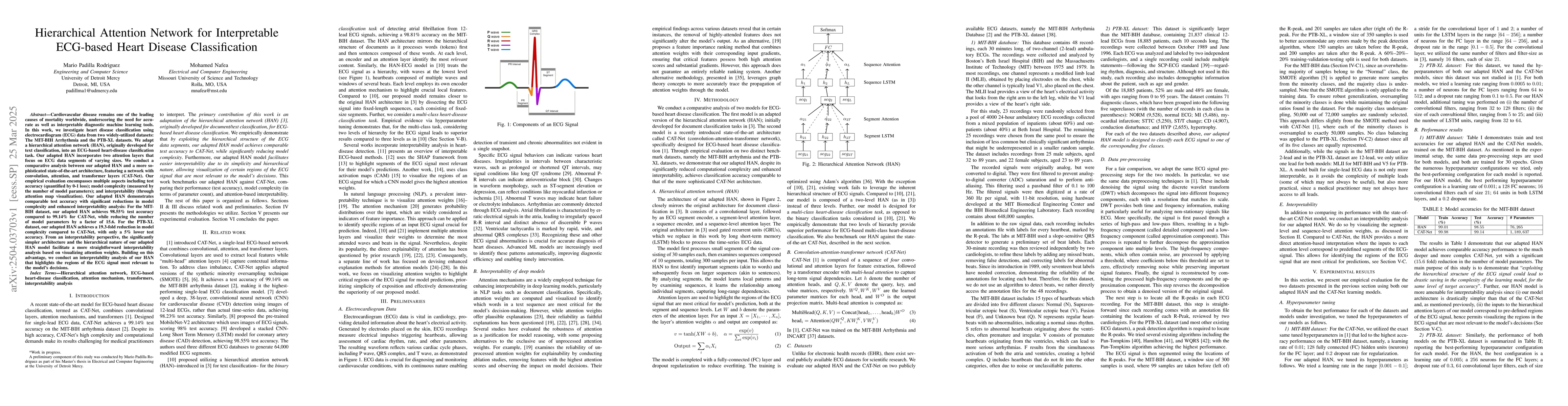Thumbnail for Hierarchical Attention Network for Interpretable ECG-based Heart Disease
  Classification