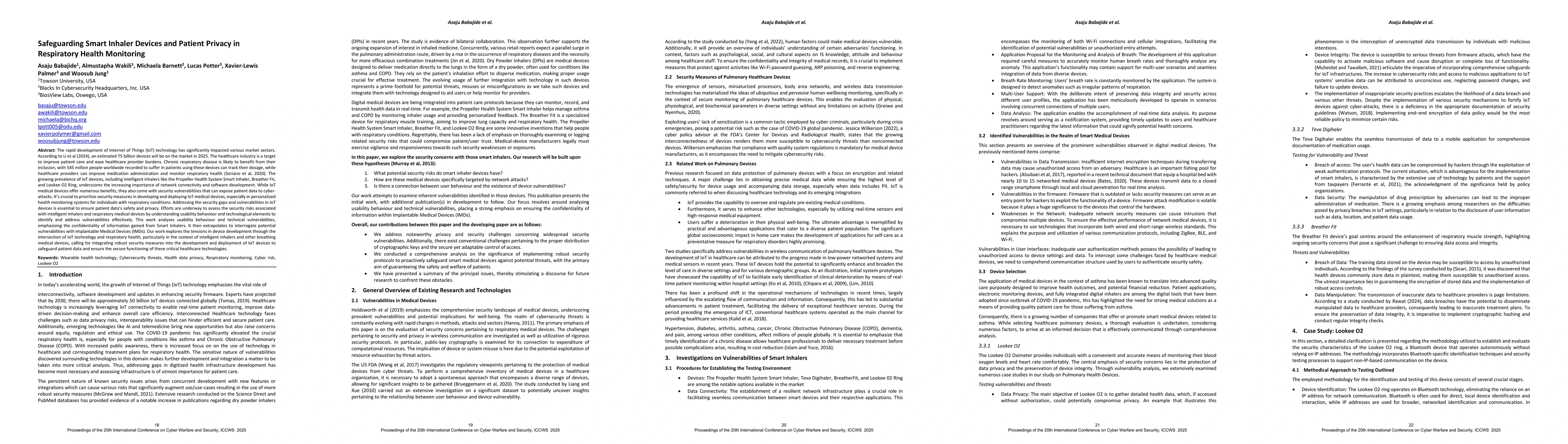Thumbnail for Safeguarding Smart Inhaler Devices and Patient Privacy in Respiratory
  Health Monitoring