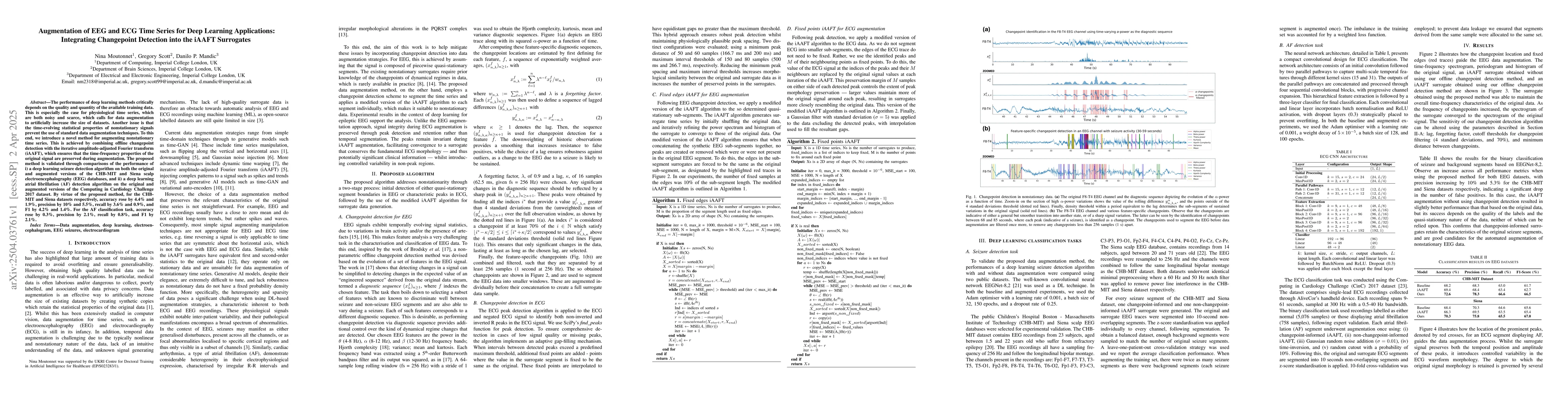 Thumbnail for Augmentation of EEG and ECG Time Series for Deep Learning Applications:
  Integrating Changepoint Detection into the iAAFT Surrogates