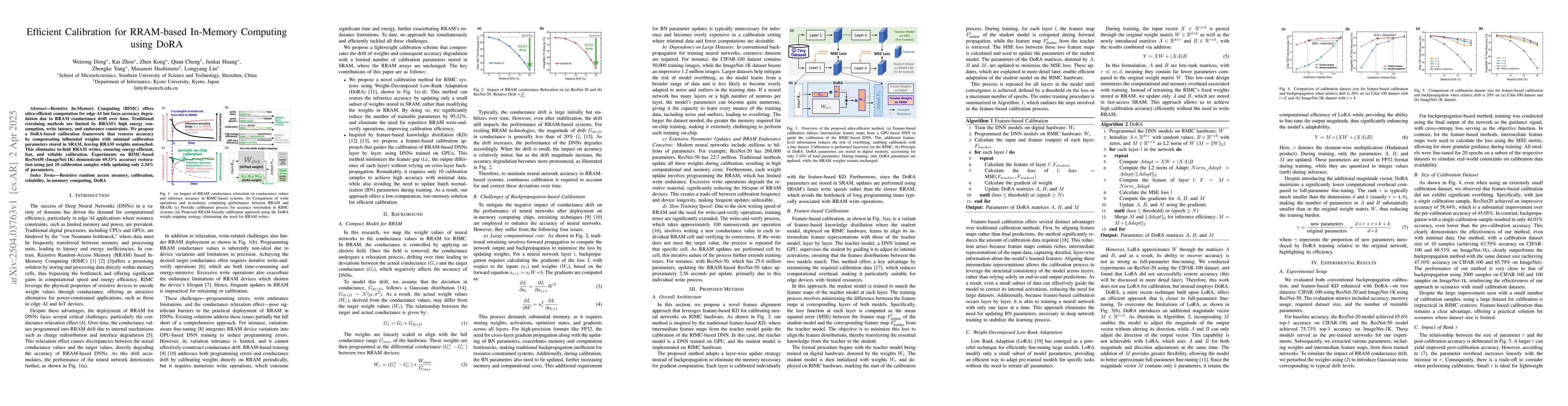 Thumbnail for Efficient Calibration for RRAM-based In-Memory Computing using DoRA
