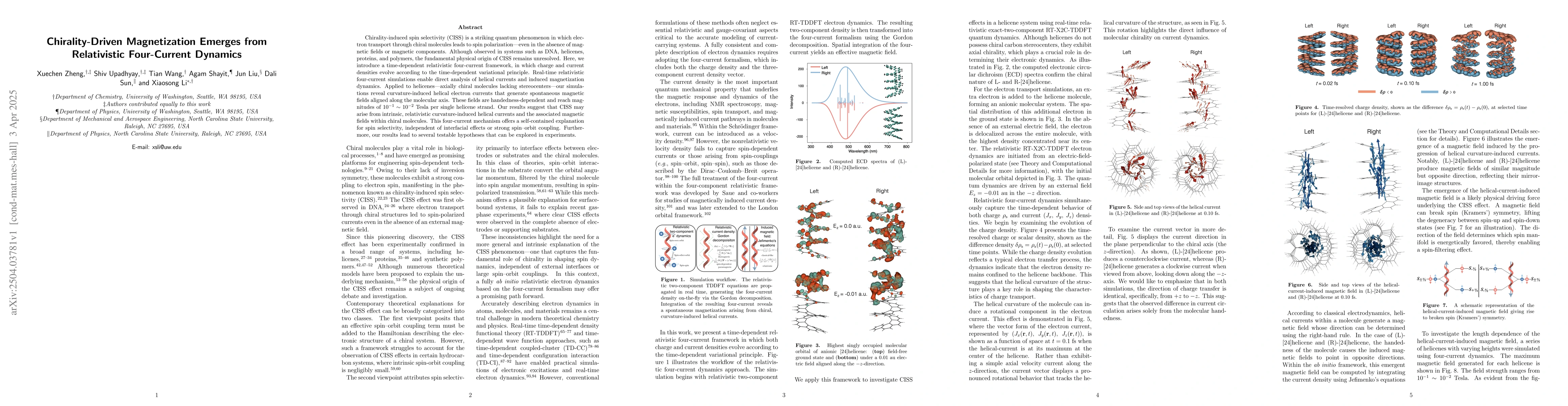 Thumbnail for Chirality-Driven Magnetization Emerges from Relativistic Four-Current
  Dynamics