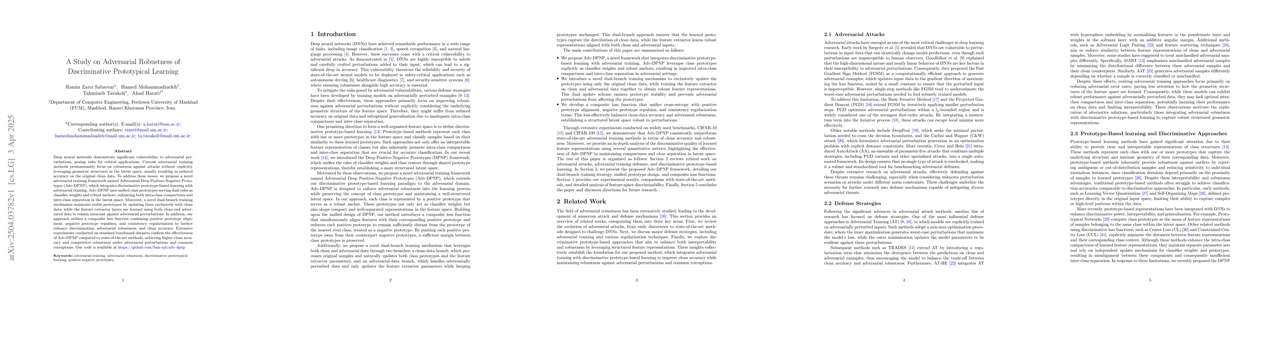 Thumbnail for A Study on Adversarial Robustness of Discriminative Prototypical
  Learning