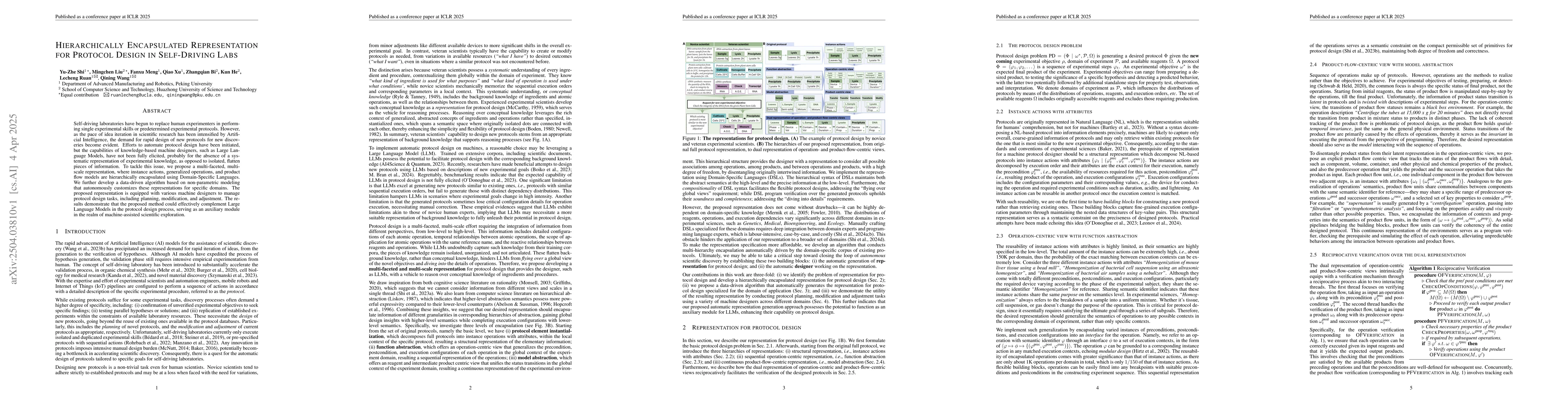 Thumbnail for Hierarchically Encapsulated Representation for Protocol Design in
  Self-Driving Labs