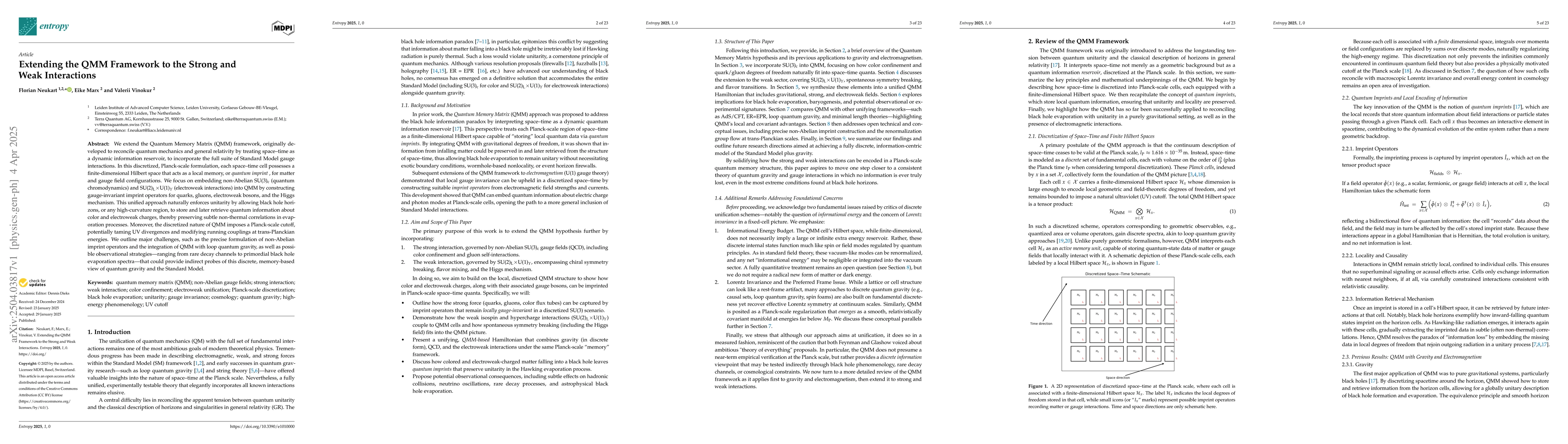 Thumbnail for Extending the QMM Framework to the Strong and Weak Interactions