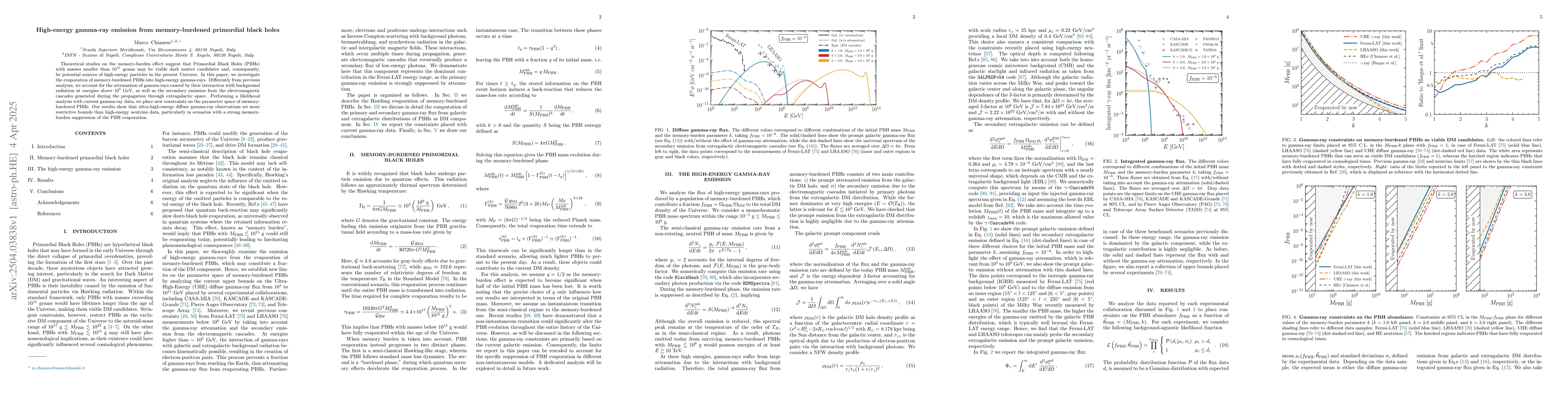 Thumbnail for High-energy gamma-ray emission from memory-burdened primordial black
  holes