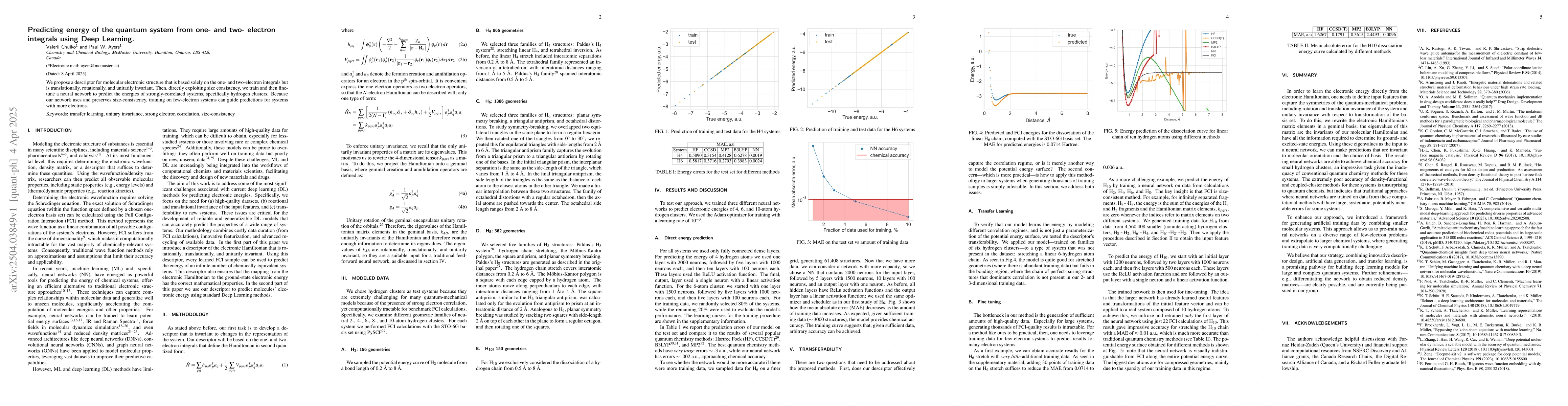 Thumbnail for Predicting energy of the quantum system from one- and two- electron
  integrals using Deep Learning