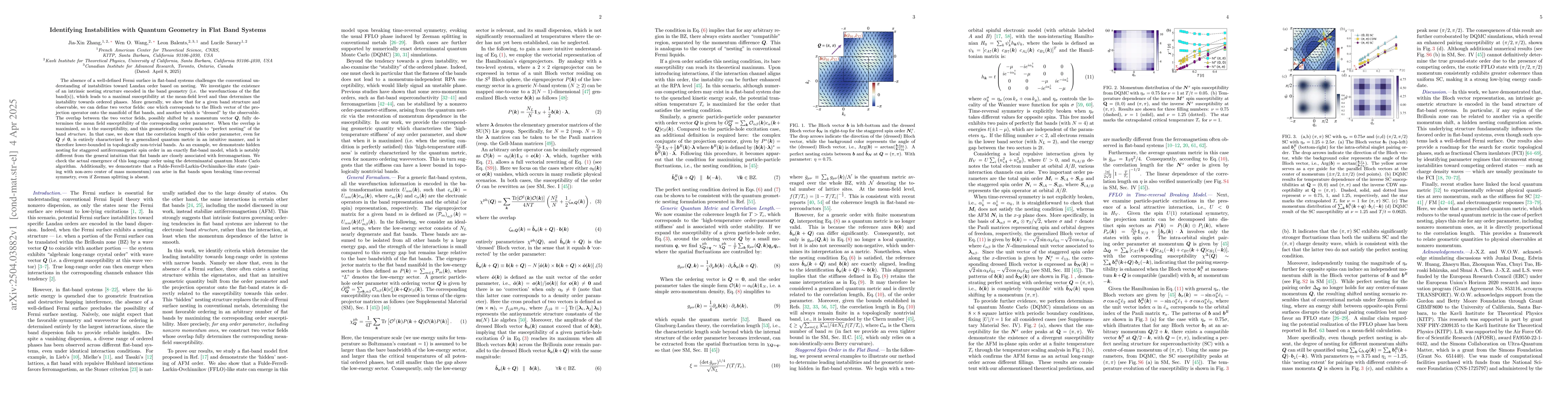 Thumbnail for Identifying Instabilities with Quantum Geometry in Flat Band Systems