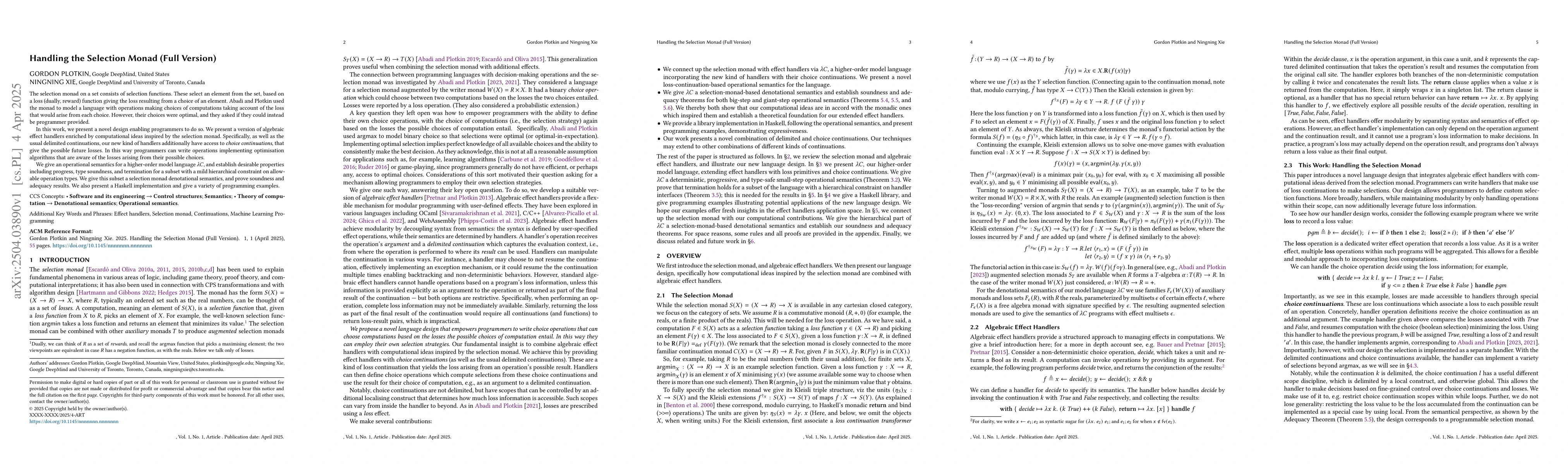 Thumbnail for Handling the Selection Monad (Full Version)