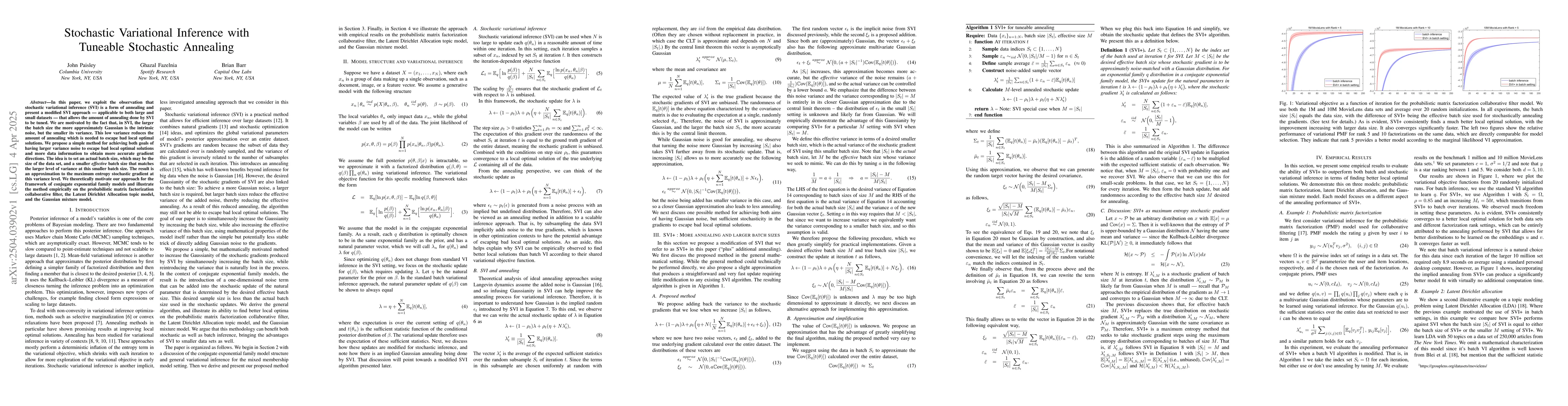 Thumbnail for Stochastic Variational Inference with Tuneable Stochastic Annealing