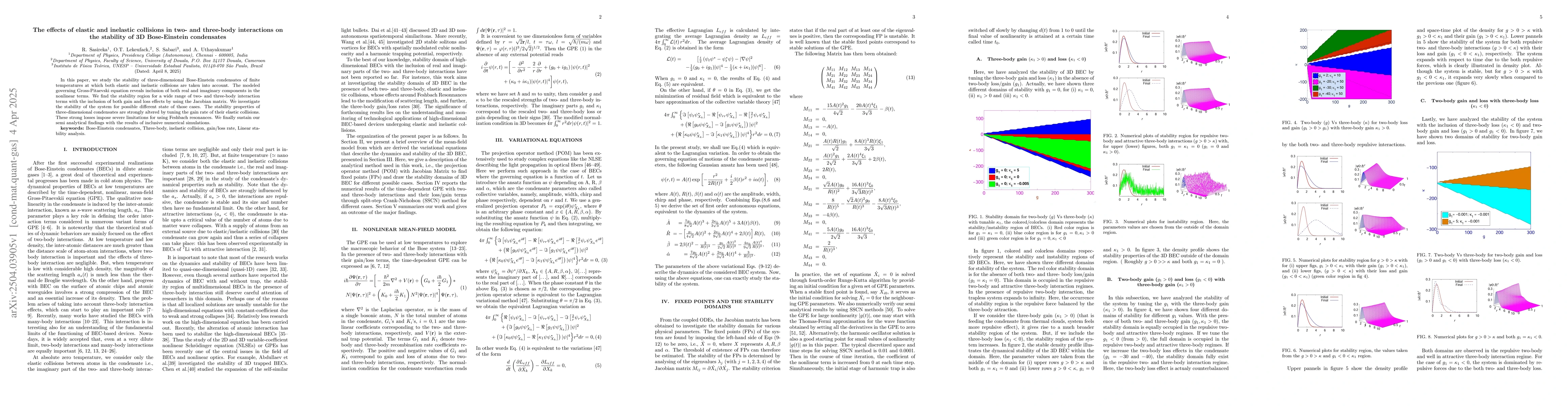 Thumbnail for The effects of elastic and inelastic collisions in two- and three-body
  interactions on the stability of 3D Bose-Einstein condensates