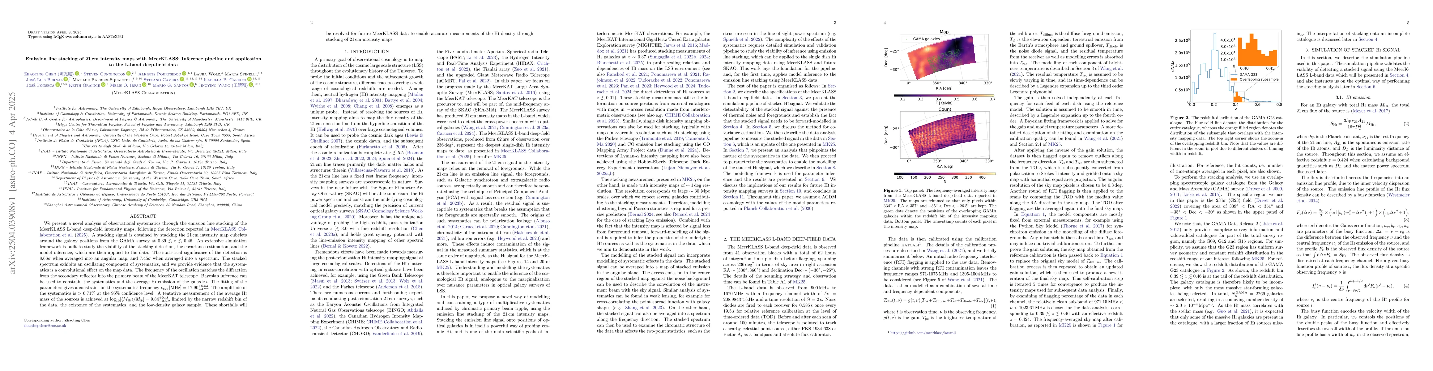 Thumbnail for Emission line stacking of 21cm intensity maps with MeerKLASS: Inference
  pipeline and application to the L-band deep-field data