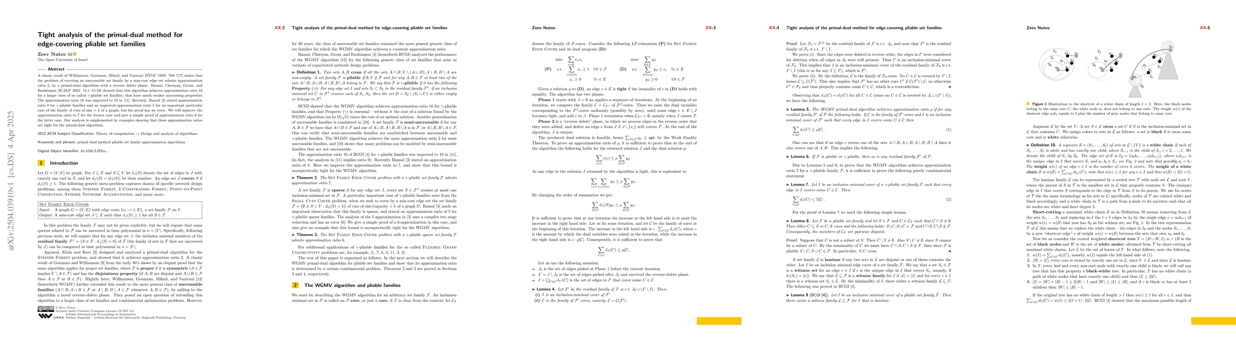 Thumbnail for Tight analysis of the primal-dual method for edge-covering pliable set
  families