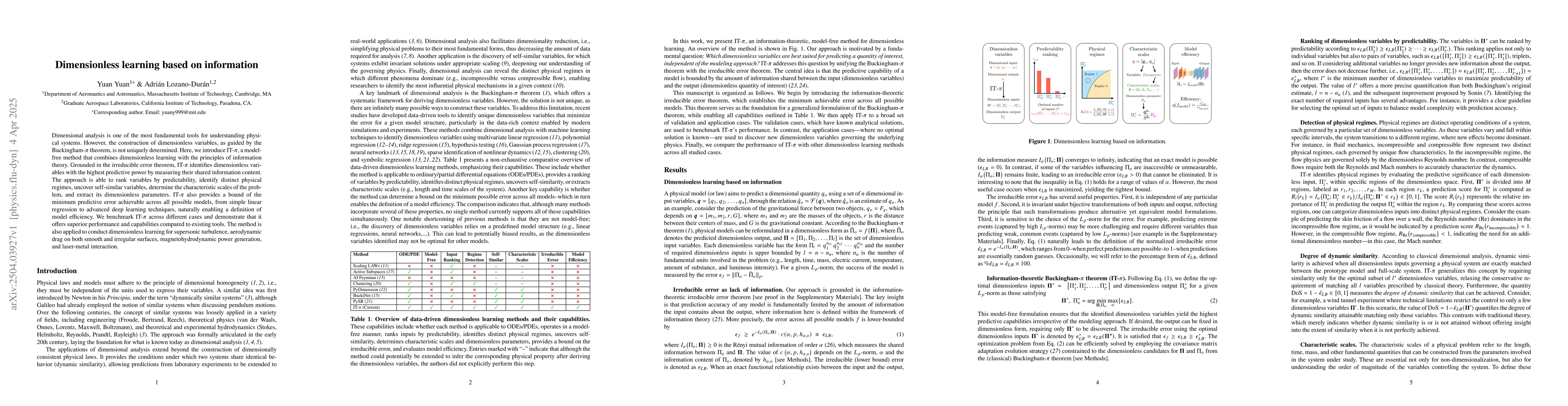 Thumbnail for Dimensionless learning based on information