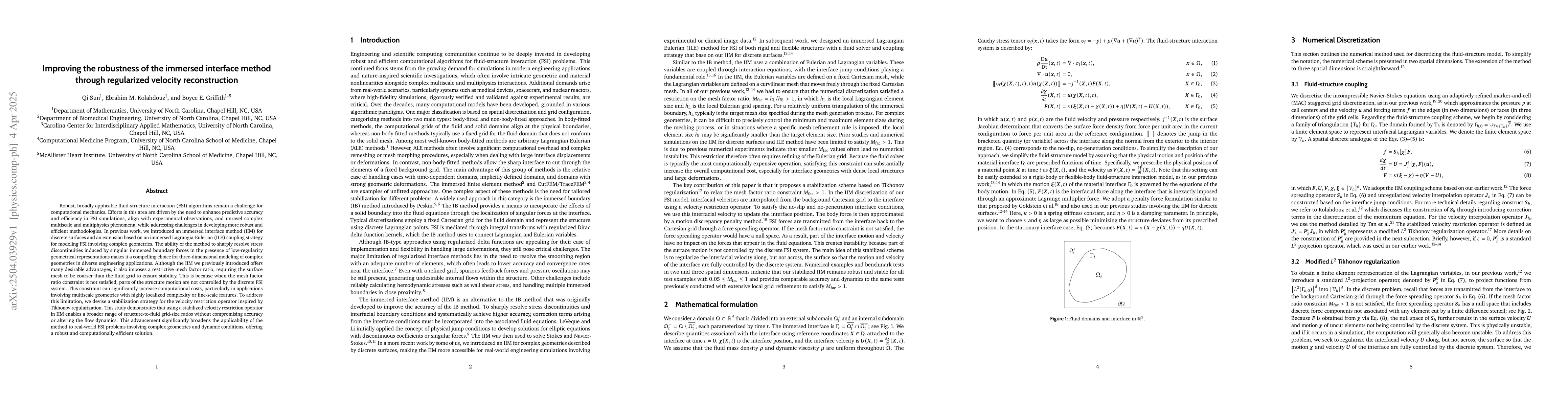 Thumbnail for Improving the robustness of the immersed interface method through
  regularized velocity reconstruction