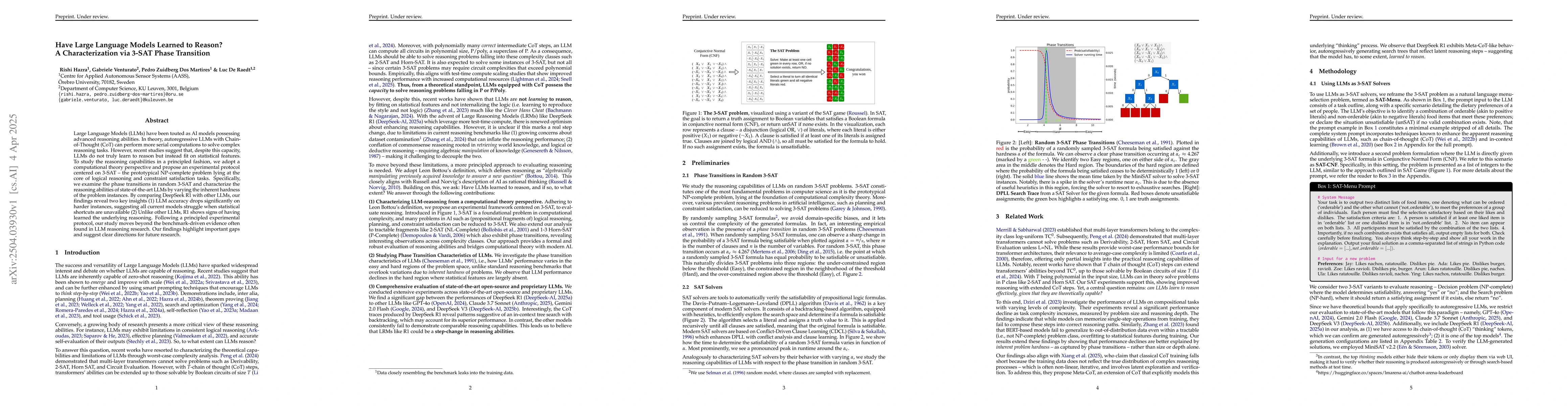 Thumbnail for Have Large Language Models Learned to Reason? A Characterization via
  3-SAT Phase Transition
